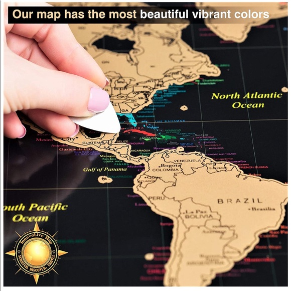 NEW Premium Scratch Off World Map Black Edition - Picture 3 of 4